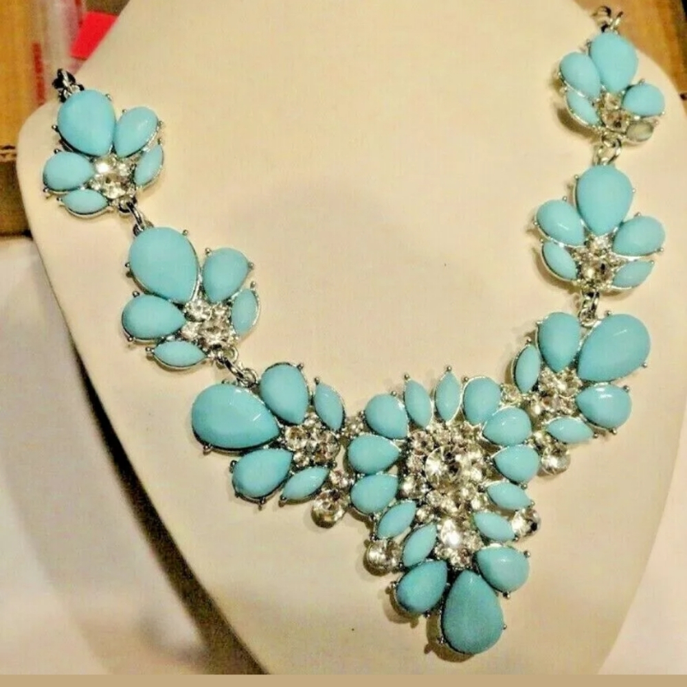 New blue statement necklace
